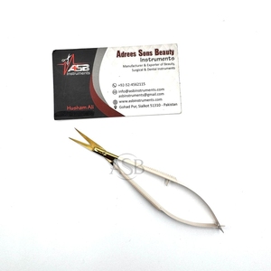 Ciseaux à cuticules de beauté en acier inoxydable or nu Ciseaux à micro ressort droits et incurvés polyvalents avec pointe de lame tranchante - Product Image 5