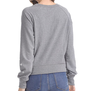 Sweat-shirt à capuche imprimé, uni, décontracté, respirant, haute qualité, tendance, vente en gros, pour femme, 100% coton molletonné, hiver, devant - Product Image 3
