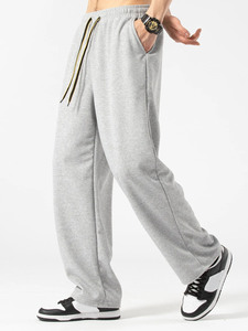 Vente en gros de pantalons de survêtement bon marché pour hommes, couleur unie, 100% coton, pantalons et pantalons pour hommes de style délavé - Product Image 6