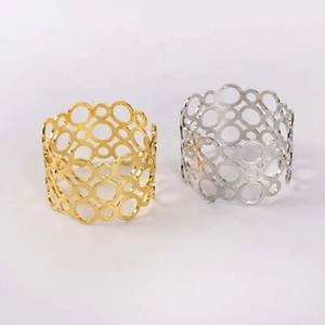 Rond de serviette en laiton Design à la mode or fini porte-serviettes de meilleure forme pour la maison et les accessoires de Table de dîner de mariage - Product Image 2