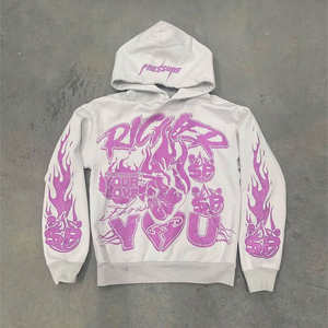 Sudaderas con capucha y sudaderas con capucha de hombre de peso pesado térmico Boxy personalizado estilo Streetwear desteñido al sol lavado con impresión de pantalla 3D Puff - Product Image 4