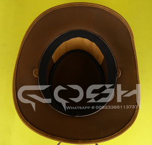 Sombreros Vaqueros de Cuero Genuino Marrón - Diseño Liso para Deportes y Actividades al Aire Libre, Unisex, Formales, Casuales, para Viajes, para las Cuatro Estaciones - Product Image 6