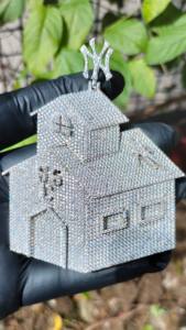 Collar de Diamantes de Imitación VVS con Diseño de Casa Hip Hop Personalizado, Joyería de Regalo para Fiestas de Raperos - Product Image 2