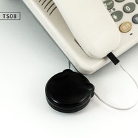 Cordon téléphonique rétractable TS08 de 2,4 m noir certifié RoHS pour téléphone fixe avec communication filaire
