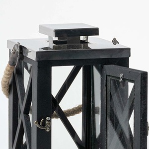 Adorno de cena romántica, candelabro de Metal de hierro creativo, revestimiento de polvo negro, tarro de linterna de hierro elegante, vela, habitación de luz - Product Image 3