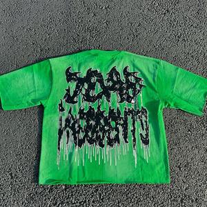 Camisetas de algodón de corte holgado y estilo urbano con logotipo personalizado del fabricante, estampado y bordado, de peso pesado - Product Image 2