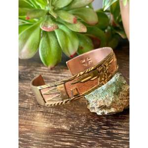 Navajo Handmade Fashion <b>Copper</b> Cuff <b>Bracelet</b> - Product Image 3