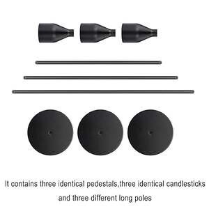 Bougeoir décoratif doré de style lanterne |   Bougeoirs coniques |   Décoration de mariage, de salle à manger, de fête et de Noël - Product Image 4