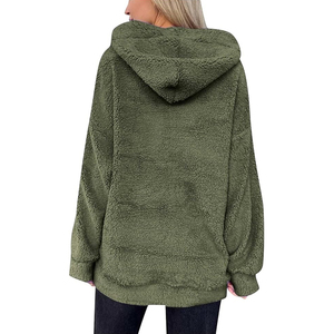 Marque privée de bonne qualité de sweats à capuche Sherpa pour femmes Concevez votre propre fait sur mesure à bas prix sweats à capuche en polaire Sherpa pour femmes - Product Image 2