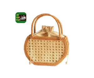 Hot Selling 2025 Handwoven Rattan Hand Bag with Custom Logo, Chic Rattan Crossbody Bag for Women Straw Bag From Vietnam - Product Image 1