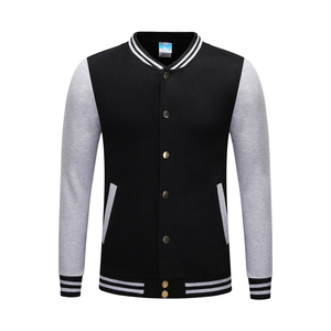 Men's Casual Style Varsity Jacket Heavy-Duty Cotton-<b>Padded</b> Stand Collar Front Logo Eco-Friendly Windproof - Product Image 5