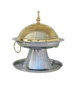Bol décoratif de luxe pour dates, pièce maîtresse de l'Eid pour la maison, hôtel, restaurant, vaisselle, bols de service indiens faits à la main en métal - Product Image 3
