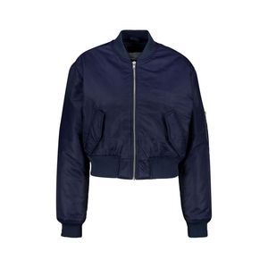 Blouson bomber court pour femme en satin tissé, fermeture éclair, veste d'extérieur, manteau court tendance pour femme, logo personnalisé, streetwear - Product Image 5