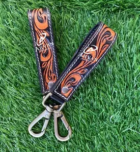 Tay Sơn da Keychain bán buôn tùy chỉnh Keychain Cowgirl Key Fob tay công cụ Da Key Clip da Phương Tây Keychain