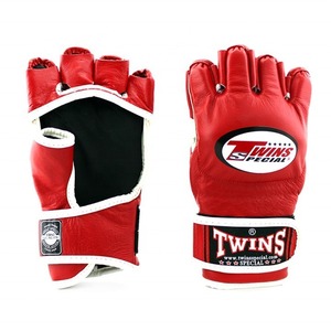 ถุงมือ MMA หนังแท้สีแดงแบบสั่งทำพิเศษสำหรับฝึกซ้อมและต่อสู้แบบครึ่งนิ้ว ถุงมือชกมวย MMA ระดับมืออาชีพ - Product Image 1