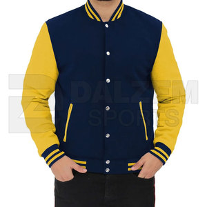 Vente en gros de blousons aviateur universitaire de haute qualité pour hommes vêtements d'hiver décontractés corps en laine vestes Letterman de bonne qualité High Street - Product Image 5