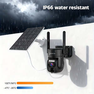 Cámara de Seguridad Solar de 360° con Detección de Movimiento PIR, Visión Nocturna, Tarjeta SIM para 2G/3G/4G LTE, Incluye Red WiFi - Product Image 1