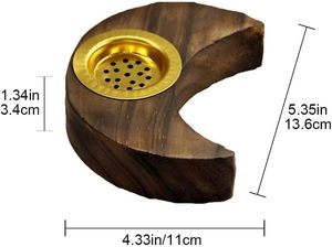 <b>Wooden</b> Moon Shape Incense Burner Candlestick Ornament Ramadan Crescent Incense Holder Home Aromatherapy <b>Desktop</b> Decoration - Product Image 3