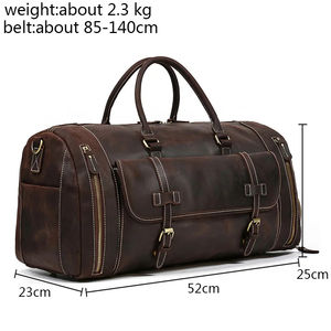 Wholesale OEM Leather Travel <b>Bags</b> Travel Duffel <b>Bags</b> Leather <b>Weekender</b> Overnight <b>Bags</b> <b>with</b> <b>Shoe</b> <b>Compartment</b> - Product Image 2