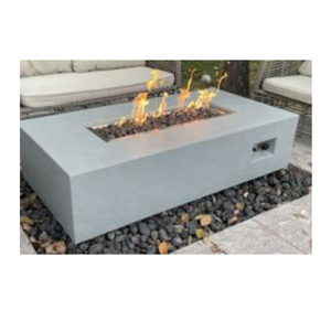 Chậu lửa ngoài trời hiện đại ấm cúng hình chữ nhật bằng thép và đá cẩm thạch, dùng gas propane, dành cho những đêm lạnh giá, chất liệu thép Corten - Product Image 3