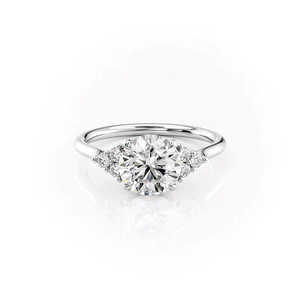 925 argent D couleur Moissanite bague de fiançailles coupe ronde avec accent latéral Unique nouveau venu produit de bijoux - Product Image 1