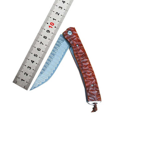 Couteau à lame fixe en acier Damas artisanal avec manche en bois pour un usage quotidien et en cuisine Édition pour collectionneurs - Product Image 5