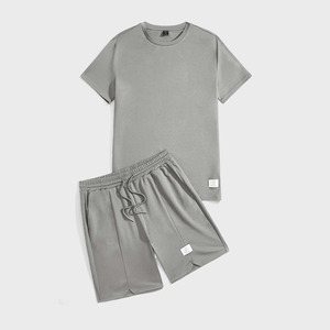 Ensemble personnalisé short et t-shirt surdimensionné en coton de meilleure qualité pour homme Camisetas unies vendues en gros pour l'été - Product Image 5