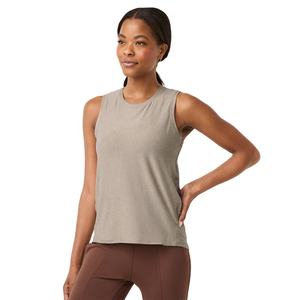 Camiseta sin mangas para mujer, Camiseta de cuello redondo de mezcla de algodón suave para mujer, para gimnasio, yoga y ropa informal de verano - Product Image 1