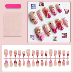 NBL-JX-165 Faux <span class=keywords><strong>Ongles</strong></span> à Presser <span class=keywords><strong>Rose</strong></span> Océan Amande 30 Pièces, Embossés 3D, Thème Plage Estivale, Réutilisables, Couverture Complète, Faits Main - Product Image 2