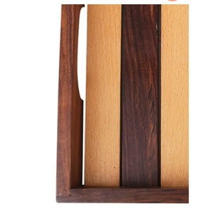 Bandeja de madera de acacia de 12 pulgadas hecha a mano azul Chatai con asas, Plato decorativo para servir para mesa de desayuno decorativa - Product Image 3