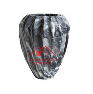 Vase à fleurs en marbre finition noire pour la décoration de la maison, de l'hôtel et des mariages, pot à fleurs en marbre - Product Image 3