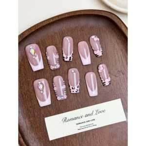 Blush Petal Affair – Faux ongles à presser, accessoire décoratif élégant pour nail art - Product Image 4