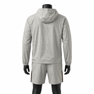 Conjunto de Chaqueta Cortavientos con Capucha y Pantalones Cortos para Hombre, Ligero, Impermeable, Transpirable, para Correr, Deporte al Aire Libre - Product Image 2