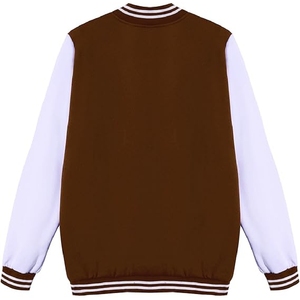 <b>Men</b> Classic Brown Varsity <b>Jacket</b> Premium Athletic Letterman with Contrast <b>White</b> Sleeves custom size and design - Product Image 3