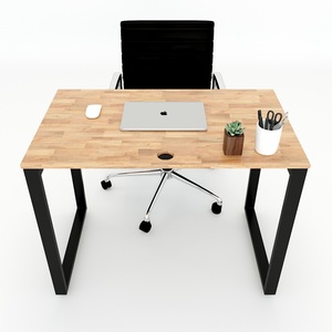 SFRT001-Minimalist Style <b>Simple</b> Wooden Rubberwood <b>Desk</b> with Iron Frame Rectangular Shape Single-Use Office Furniture - Product Image 3