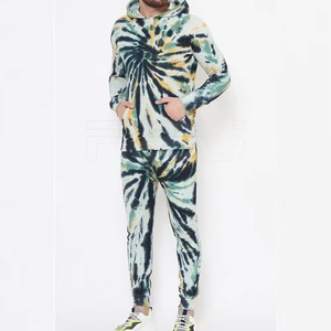 Chándal Tie Dye con capucha y pantalones para hombre, conjunto de dos piezas, ropa deportiva informal, chándal elegante para ropa de calle o gimnasio - Product Image 3
