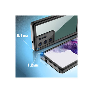 Étui de téléphone robuste, étanche et antichoc compatible Netzy SAFA 1-1 pour Samsung Galaxy S23 Ultra, finition électro-plaquée givrée - Product Image 4