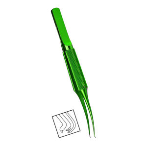 Pince cornéenne en gros Colibri enduit de couleur verte Eye Surgical 0.12mm 1x2 Dents en acier et métal Instrument médical - Product Image 4