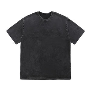 Camiseta lavada con ácido 100% algodón de gran tamaño camisetas gráficas de talla grande Logotipo de impresión personalizada camiseta Vintage para hombres y mujeres - Product Image 5