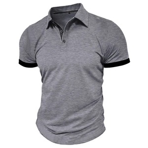 เสื้อโปโลแขนสั้นลำลองสำหรับผู้ชาย, เสื้อยืดสีทึบทรงโอเวอร์ไซส์ระบายอากาศได้แนวสตรีทสำหรับกิจกรรมกีฬาดีไซน์พิมพ์ลาย - Product Image 5