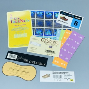 Autocollant d'étiquette d'emballage de produit personnalisé pour la vente au détail avec code-barres Guide d'information sur les tailles de prix Chaussures et vêtement Étiquette de boîte en carton - Product Image 6