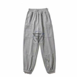 Pantalons de survêtement en molleton 100% coton personnalisés à la vente chaude, lavés à l'acide, tissu tricoté étoiles, streetwear, fermeture éclair à la cheville, avec étiquette en caoutchouc pour hommes - Product Image 2