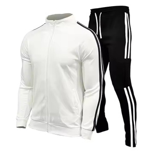 2025 Logotipo personalizado Conjunto de Sudadera con capucha para hombre en blanco Deporte Unisex Cremallera completa Trajes de Jogger con capucha Chándal de bloque de color - Product Image 6