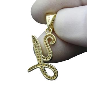 Colgante con Letra Y, Colgante de Diamante Moissanite sin Cadena, Plata de Ley 925, Estilo Iced Out, Regalo de Cumpleaños, Colgante con Letra - Product Image 2