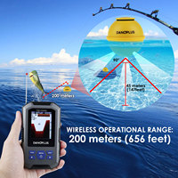 Buscador de Peces Inalámbrico |   Sensor de Sonar de 45 Metros (147 pies) y 0.7 Metros (2 pies) de Profundidad con Pantalla LCD para Kayak, Pesca en Río y Pesca en Hielo (OEM)