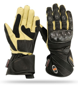 Guantes de motocicleta de aventura al aire libre con material impermeable a prueba de viento Palma reforzada y acolchado protector de nudillos - Product Image 5