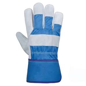 Guantes de trabajo divididos de piel de vaca para hombre Guantes de trabajo de soldadura de Protección deportiva Palma de cuero - Product Image 5