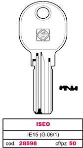 Chiave Punzonata in Ottone Ie15 (g.Vag 1) Iseo - Product Image 1