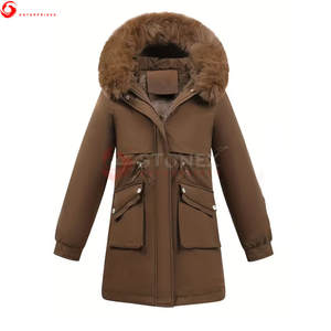 Chaqueta Parka con Capucha Regular para Mujer de Alta Calidad, 100% Poliéster, Personalizable, Abrigo de Invierno para Exteriores - Product Image 1