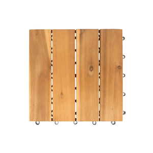 Paquete de diseño contemporáneo, 10 baldosas de cubierta de PVC para patio interior/exterior de madera maciza entrelazadas, impermeable para todo tipo de clima - Product Image 1